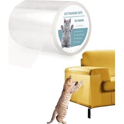 Protection Canape Chat Anti Griffe Sticker Transparent Autocollant Rouleau de Protection Invisible Protege de Meubles Table (1/4)