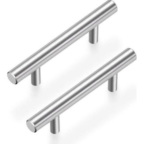 Poignées de meuble nickel brossé - Lot de 30 pièces - Nickel brossé - Acier inoxydable - Entraxe 76 mm (1/5)