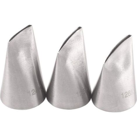 Lot de 3 douilles à douille en acier inoxydable en forme de rose