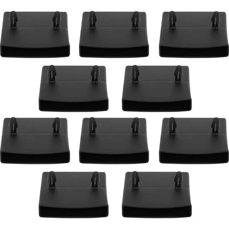 10x Embout Support Latte Double 55x10mm à Clipser Plastique Noir pour Sommier Cadre Bois Lit Meuble (1/5)