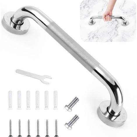Barre d'Appui en Acier Inoxydable 304, 30cm Antidérapante Barre d'Appui de Salle de Bain, Poignée Baignoire de Sécurité Barre D'Appui WC Antidérapant Poignée pour Toilette, Cuisine, Stairway (1/5)