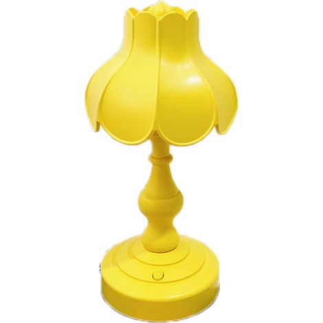 Lampe de bureau lotus retro - 3 niveaux de luminosité, taille compacte, couleur jaune (1/5)