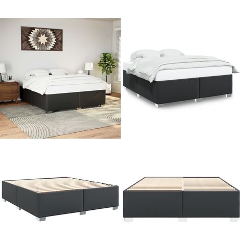 vidaXL Cadre de lit sans matelas noir 180x200 cm similicuir (1/5)