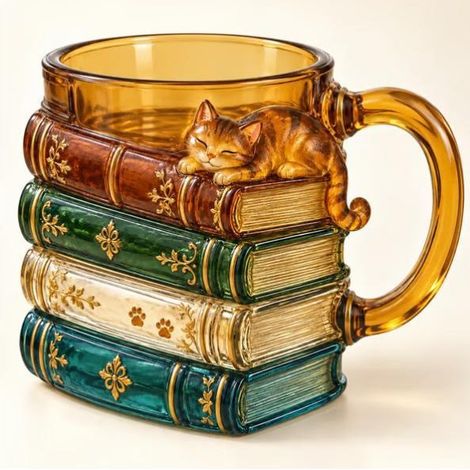 New Comfortable Stacking Cat Cup - Fun and Creative Glass Cup - 401-500ml