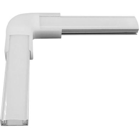 L-Verbindung für Aluminium-Aufbauprofile für Doppelte LED-Streifen von bis zu 20 mm Opal