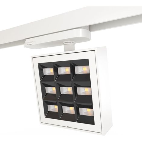 Proyector LED Cuadrado Para Carril Trifásico - Potencia - Blanco Neutro - Blanco (1/5)