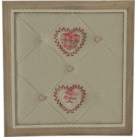 Porta notas de madera con tela roja cuadrada cm47x47x7