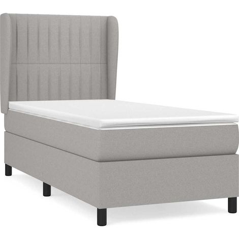 Maison Exclusive - Boxspringbett mit Matratze Hellgrau 90x200 cm (1/5)