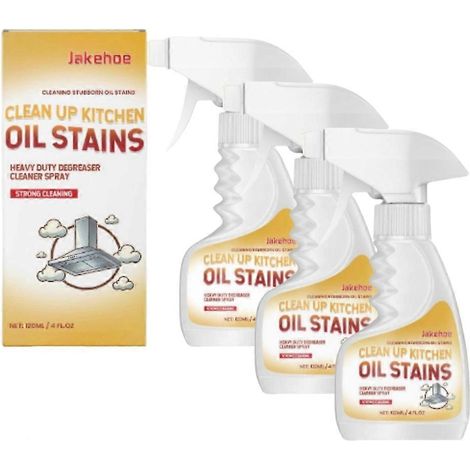 Lot de 3 sprays dégraissants ultra-puissants de 120 ml pour la cuisine. éliminant les taches d'huile et nettoyant multi-surfaces pour plaques de cuisson. hottes et surfaces de cuisine. (1/5)