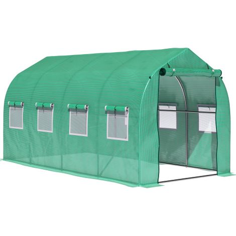 Walk-In Polytunnel Greenhouse with Windows and Door,4 x 2 M for Garden and Backyard Use