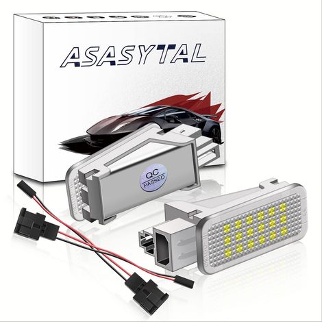 LED Under Door Courtesy Lights, LED Glove Box Light Bulb Luggage Trunk Lights Lamps Compatible with A2 S2 Q5 Q7 R8 etc., Glossy White, 2 Pieces (1/5)
