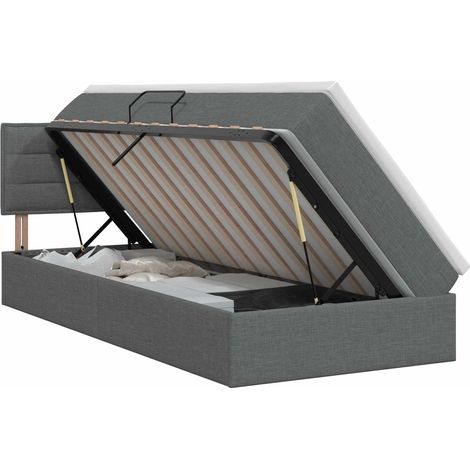 Maison Exclusive - Letto con contenitore e materasso Grigio Scuro 90 x 200 cm (1/5)