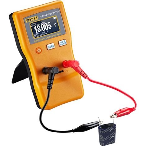 Kapazitätsmessgerät Kapazitätstester, M6013 0,01 pf bis 470 mf Kapazitätsmessgerät Kondensatortester Auto Range Kapazitätsmessgerät Tragbarer Kapazitätstester mit 2 Testklemmen (1/5)
