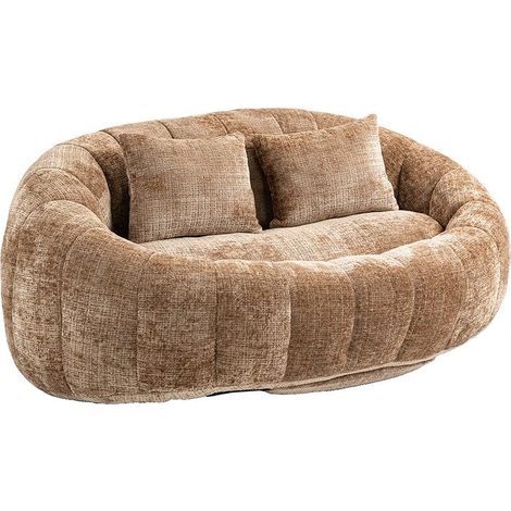 Canapé poire, canapé paresseux, chaise longue confortable et durable à dossier haut, fauteuil d'appoint moelleux, Café (1/5)