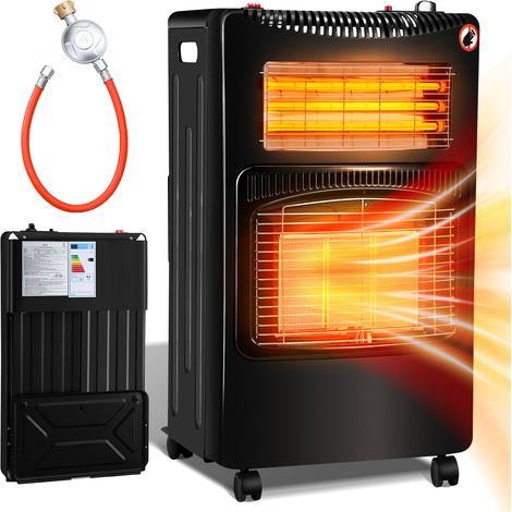 Jopassy Nuova stufa elettrica a gas Slim 42x36x73 cm 4200 W  3 livelli di calore + tubo del gas + regolatore di pressione del butano (1/5)