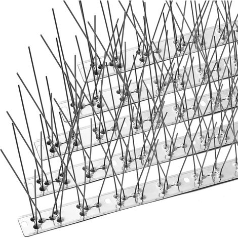 Pic Anti Oiseaux avec Base en Acier Inoxydable, Pic Anti Pigeon pour Toits et Fenêtres, Pique Anti Pigeon pour éloigner Les Corbeaux, Les mouettes et Les Petits Oiseaux, Couverture de 2,08 m (1/5)