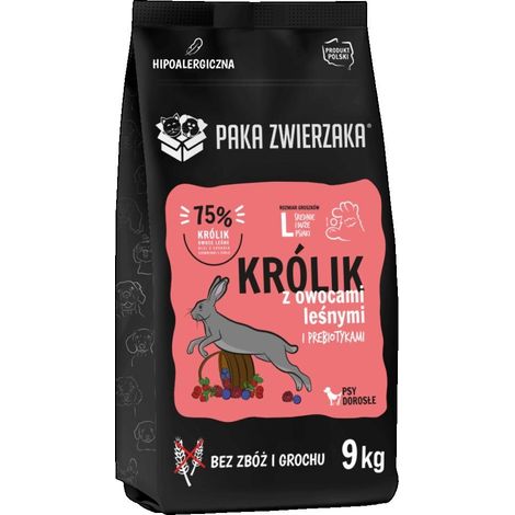 Croquettes pour chien Paka Zwierzaka Lapin aux fruits des bois « L » 9 kg (1/2)