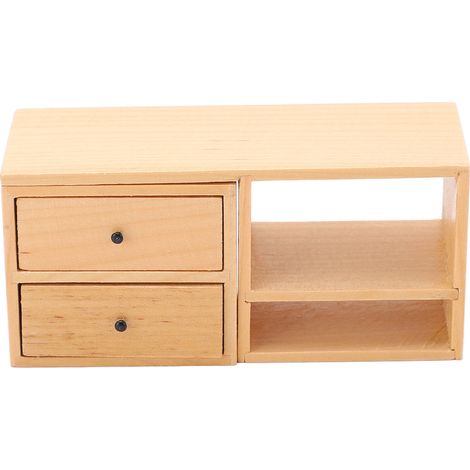 Meuble miniature pour maison de poupée, modèle 1:12 en bois de bouleau élégant et simple, décoration de mini cabinet en bois (1/5)
