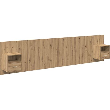Kopfteil mit Schrank 3 pcs Artisan-Eiche Holzwerkstoff vidaXL