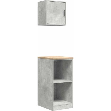 Maison Exclusive - Armoires de garage 2 pcs gris béton bois d'ingénierie