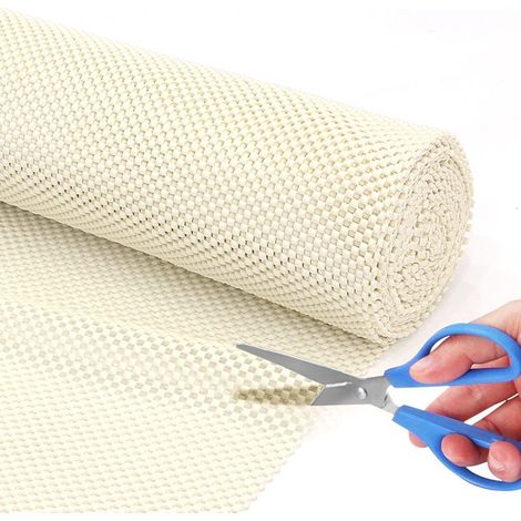 Tapis de Revêtement Armoires de Cuisine Antiderapant Rouleau Protection de Tiroirs Non-Adhésif Imperméable Tapis Fond de Tiroir en PVC Cuisine pour Table Armoire Blanc(40 Cm X 300 Cm) (1/5)