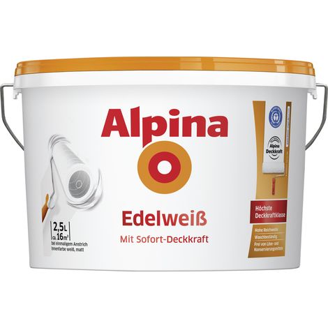 Alpina Edelweiß Wandfarbe weiß matt 2,5 L