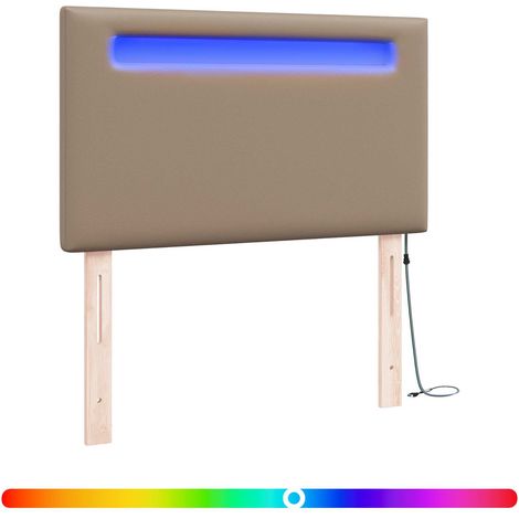 Maison Exclusive - Cabecero LED Capuchino 90 cm Cuero sintético