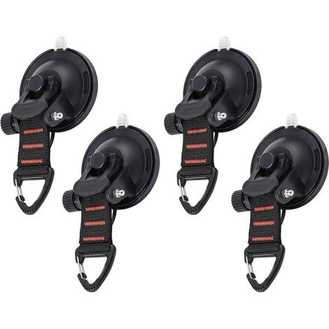 4 PCS Ancre à Ventouse Fixation du Crochet d'Arrimage Ventouses d'ancrage Lavables,Multi-usages pour re Auvent Latéral Bateau Camping Bâche (1/4)