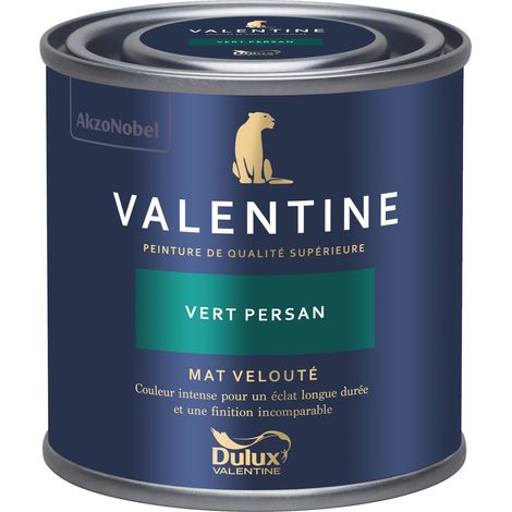 Dulux Valentine Peinture intérieure de haute qualité - Valentine - Couleur intense & pouvoir couvrant élevé - Mat Velouté Vert Persan 0,125 L