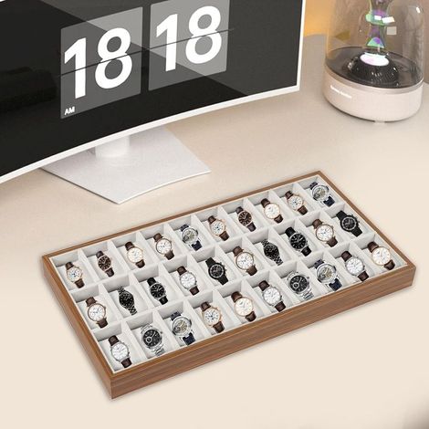 Coffret A Montres, Boîte De Rangement Pour Montres Pour Hommes Et Femmes, Coffret De Rangement, Pour Vos, Bijoux Et Objets De Valeur (1/5)