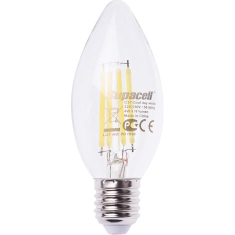 Litecraft Light Bulb 4 Watt E27 Edison Screw Candle Daylight LED - Clear