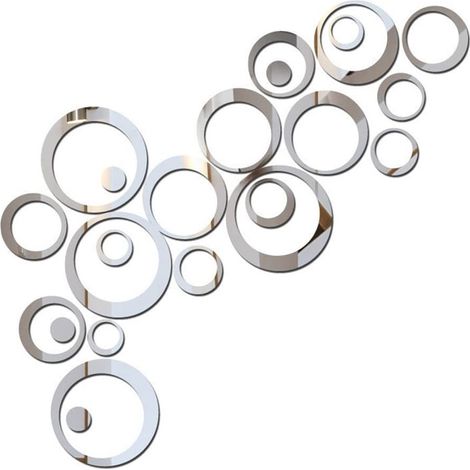 Stickers muraux miroir 3D ronds en acrylique, style cercle, pour salon, chambre, mur derrière la télévision, décoration intérieure. (1/5)