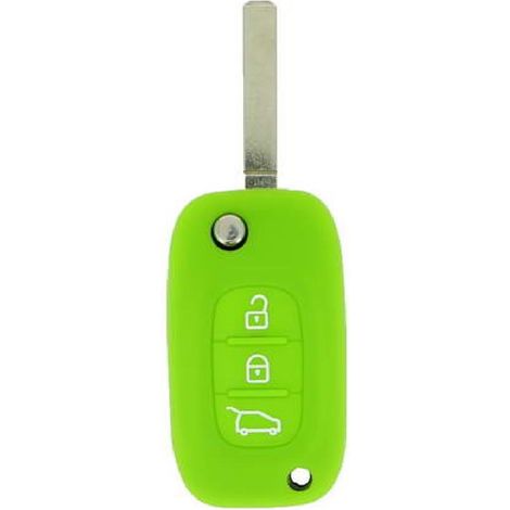 Housse de Cle en Silicone 3 BOUTONS VERTE POUR RENAULT