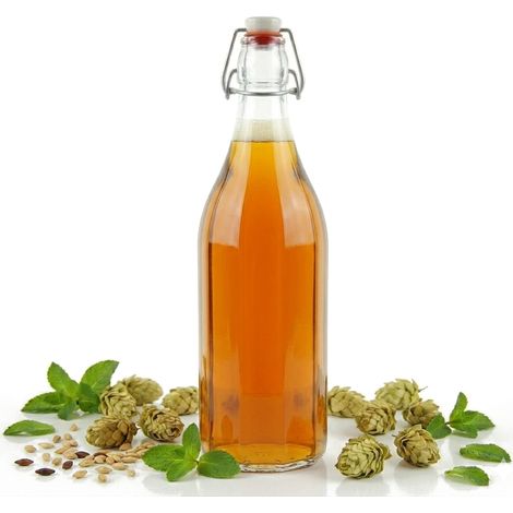 Bouteille COSTOLATA 1L avec bouchon mécanique pour eau, lait, bière, jus 1000ml (1/5)