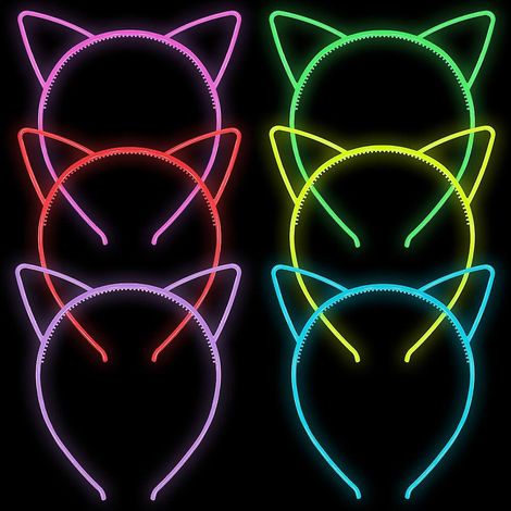 colle 6 Pices Glow Dark Femmes Bandeaux Pour La Fte, Bandeaux Pour Filles, Accessoires De Cheveux D'halloween Pour Femmes, Diadme De Cheveux Pour (1/5)