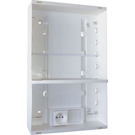 Michaud – Tableau de communication 250x250mm LB010 – Répartition des signaux TV sur RJ45 – Zone attenante pour box internet et domotique