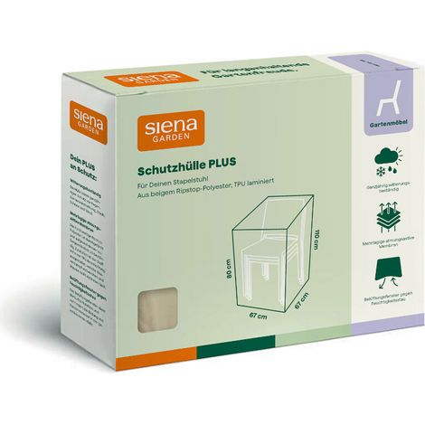 Siena Garden Stapelstuhlhülle 67x67xH80/110 Schutzhülle Abdeckplane Abdeckhaube