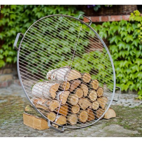 Grille de barbecue pour braséro 60 cm en acier inoxydable – Épaisseur 4 mm – Poignées soudées – 111284