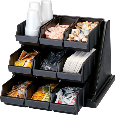Support avec 9 casiers - 64.8 x 54.3 x 36.2 cm - Noir - Cambro