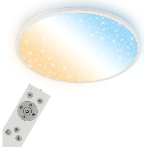 Briloner Pannello LED CCT Retroilluminato Con Effetto Stellato Ø58x4,5 cm 45W 6000lm 2700K-6500K Bianco Caldo-Diurno Dimmerabile Bianco - Plafoniera Soggiorno Camera