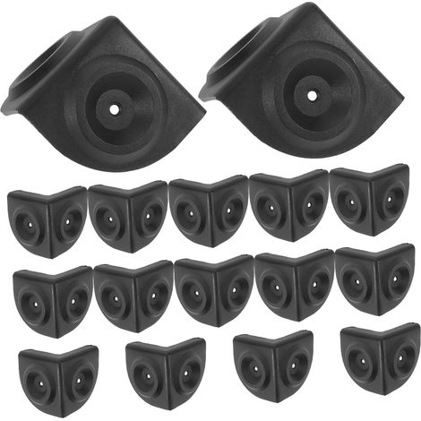 16 protège-coins pour meubles plastique noir enveloppant (1/5)