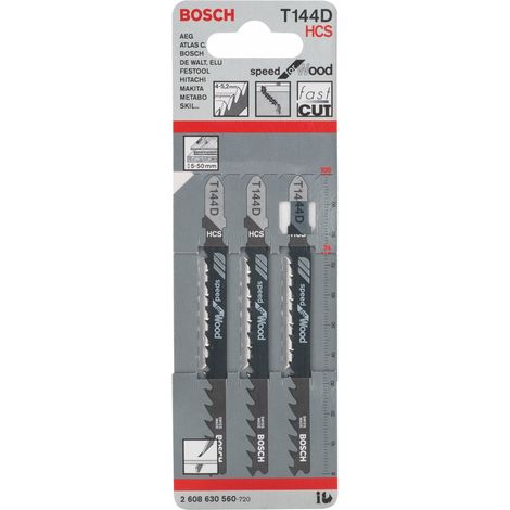 3x Lames de scie sauteuse T 144 D Speed for Wood