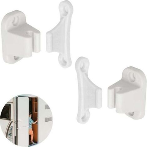 Loquets de porte de caravane et de camping-car, paquet de 2, serrures de porte blanches, portes de service et de stockage, sécurité de porte de camping-car (1/4)