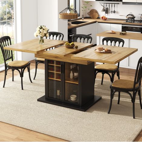 Mesa extensible comedor con botellero MDF 110-140 cm OKMYHOME (1/5)