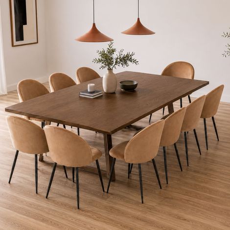 Sedia Achito, 10 Sedie, Imbottito, Peso Supportato 120 kg, Beige (1/5)