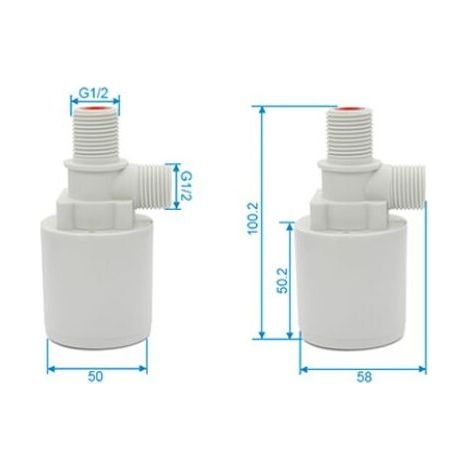 Solarbetriebener Wasserturm für Teiche – Automatischer Wasserstandsregler – 10,3 cm Kunststoff-Schwimmerventil (1/4)
