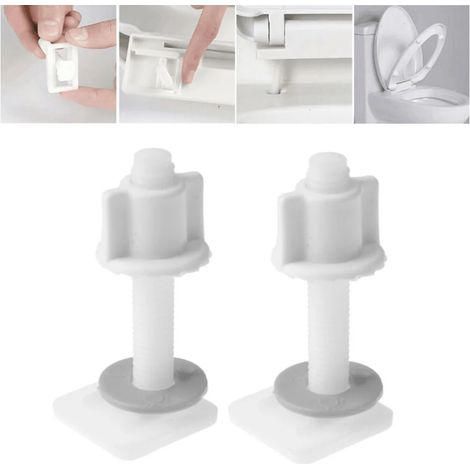 Vis de fixation pour charnières de siège de toilette, kit de charnières, ensemble de remplacement de siège en plastique, rondelles de siège de toilette, boulons de siège de toilette, vis pour siège de (1/5)