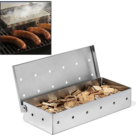 Fumoir en acier inoxydable robuste pour barbecue à gaz ou au charbon de bois (1/5)