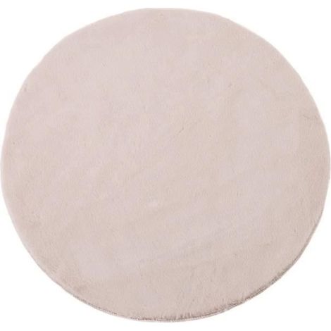 Tapis rond - JUANIO - JUANIO - Beige - Diamètre 80 cm - Microfibre 650 g/m² (1/2)
