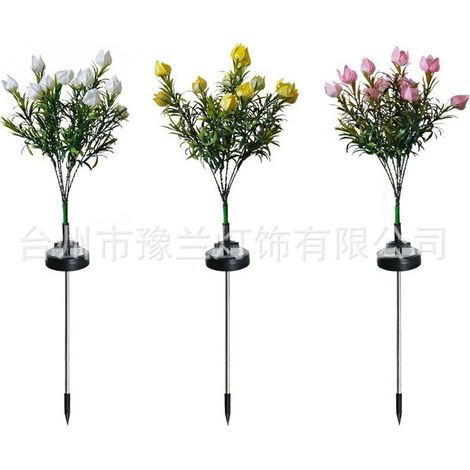 Gardenia Solar Garden Lights, Solar Flower Lights Outdoor, Waterproof Led Garden Lights, Solar Powered Pathway Light 62cm for Flowerbed, Pathway, Party, Christmas (1/5)